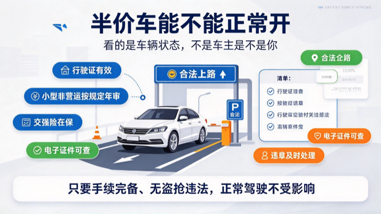 半价车可以正常上路行驶吗 半价车可以正常上路行驶吗